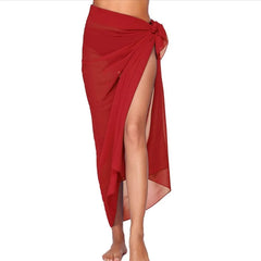 Chiffon Long Beach Skirt – Sheer Bikini Wrap & Swimsuit Cover-Up