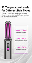 Portable USB Heated Hot Comb – Thermostatic Travel Hair Straightening Brush
