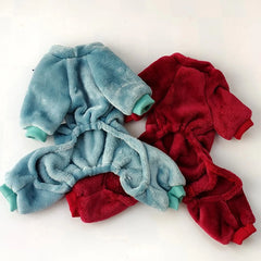 Fleece Warm Pet Clothes – Winter Dog Jumpsuit Pajamas