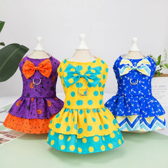 Luxury BoLuxury Bowknot Dog Dress – Princess Summer Harness Dress & Leash Set for Small Dogswknot Dog Dress for Small Dogs Summer Yorkie Chihuahua Girl Puppy Dog Clothes Princess Harness Dress and Leash Set