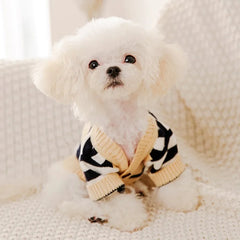 Striped Dog Cardigan – Luxury Sweater for Small Dogs & Cats