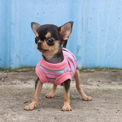 Pink Rib Dog Tank – Soft Shirt Vest for Small Dogs & Chihuahuas