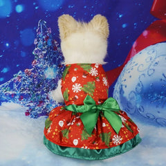 Snowflake Christmas Pet Dress 🎄 Adjustable Holiday Princess Outfit for Dogs & Cats