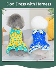 Luxury BoLuxury Bowknot Dog Dress – Princess Summer Harness Dress & Leash Set for Small Dogswknot Dog Dress for Small Dogs Summer Yorkie Chihuahua Girl Puppy Dog Clothes Princess Harness Dress and Leash Set