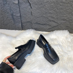 Women'S Shoes Low Heel Loafers Casual Ladies Slip on Square Toe Shoes Female Elegant Fashion Shoes Zapatillas Mujer