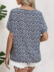 Plus-Size Women’s Floral Beach T-Shirt – Summer Short Sleeve Top