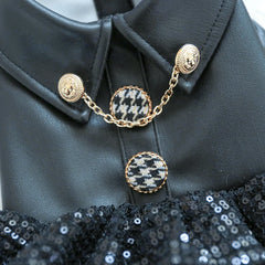 Luxury Black Leather Dog Coat 🖤 Waterproof Autumn/Winter Outfit for Small Pets