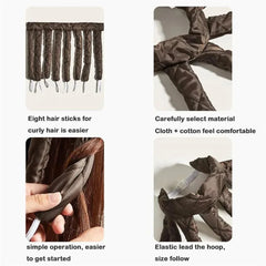 Heatless Velcro Octopus Hair Curler – Soft Foam No-Heat Sleep Curling Ribbon