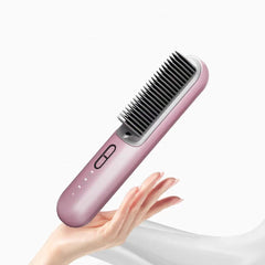 Wireless Hot Comb Straightening Brush – Negative Ion Cordless Anti-Scald Hair Styler
