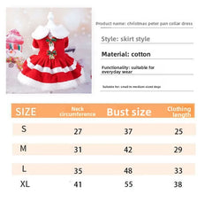 Christmas Pet Dress – Cute Santa Outfit with Bow & Bells for Dogs Winter Warm Wear
