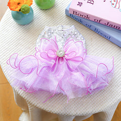 Purple Fairy Pet Wedding Dress 💜 Elegant Princess Outfit for Dogs & Cats