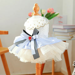 Small Puppy Summer Dress – Cute Bowknot Outfit for Wedding & Birthday Parties