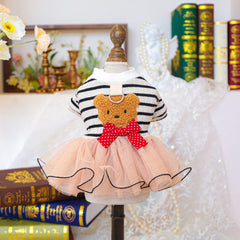 Feifei Bear Puffy Pet Dress 🧸 Elegant Summer Wedding Outfit for Dogs & Cats
