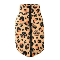 🐾 Leopard Print Winter Dog Jacket – Waterproof Pet Coat for Small Dogs