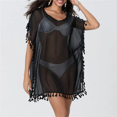 Women Beach Cover Up Lace Hollow Crochet Swimsuit Beach Dress Women 2025 Summer Cover-Ups Bathing Suit Ladies Beach Wear Tunic