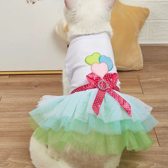 Striped Lace Pet Dress – Cute Summer Outfit for Small Dogs & Cats