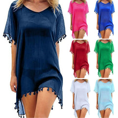 Loose-Fit Cotton Tunic Cover-Up – Women’s Swim T-Shirt Dress