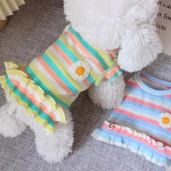 Flower Dog Dress 🌸 Cooling Summer Outfit for Small Dogs & Cats