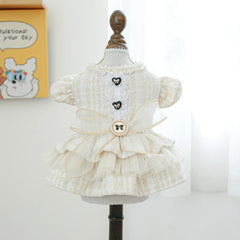 Luxury Princess Dog Dress 👑 Fancy Autumn/Winter Outfit for Small Dogs