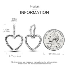 925 Silver Hoop Earrings for Women – Zircon Heart & Star Drops