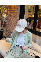 Women’s Slim O-Neck Cardigan Sweater – Casual Korean Knitwear