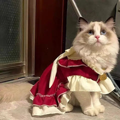 Lolita Princess Pet Dress – Bow Skirt Outfit for Small Dogs & Cats