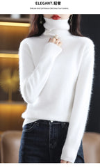 Women’s 100% Mink Cashmere Turtleneck Sweater