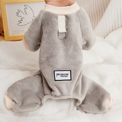 Fleece Warm Pet Clothes – Winter Dog Jumpsuit Pajamas