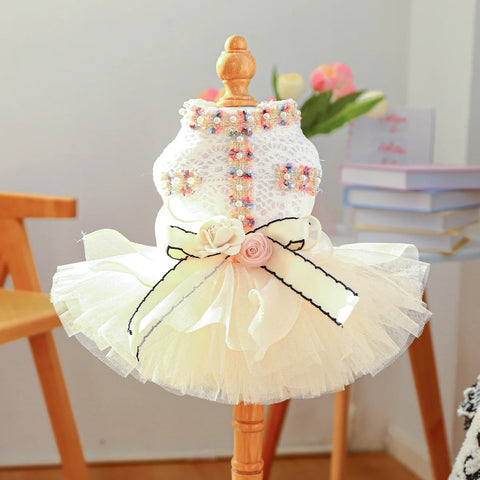 Luxury Princess Pet Dress – Fancy Spring/Summer Outfit for Small Dogs & Cats
