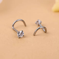 12PCS Stainless Steel Crystal Nose Studs & Rings for Women