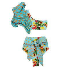 2025 Floral Ruffle Bandage Bikini Set – Women’s Push-Up Two-Piece Swimsuit