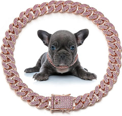 Dog & Cat Diamond Cuban Link Chain – Crystal Pet Collar