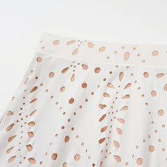 V-Neck Laser Cut Floral Bikini Set – Women’s Solid Color Luxury Swimsuit