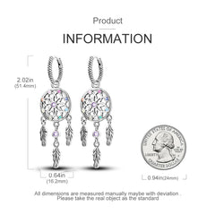 925 Silver Hoop Earrings for Women – Zircon Heart & Star Drops