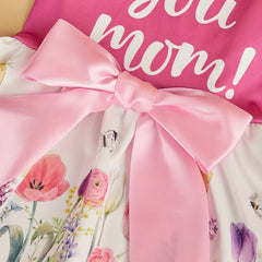 Floral Pink Dog Dress 🌸 Bowknot Sleeveless Outfit for Small Dogs & Cats