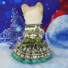 Snowflake Christmas Pet Dress 🎄 Adjustable Holiday Princess Outfit for Dogs & Cats