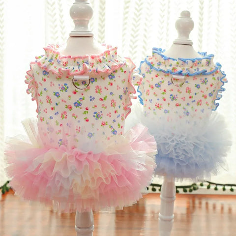 Floral Puppy Vest Dress 🌸 Soft Summer Princess Outfit for Small Dogs & Cats