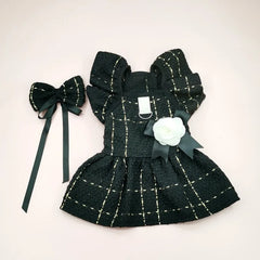 Luxury Pink Winter Dog Dress 🎀 Thick Princess Outfit with Backpack for Pets