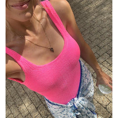 Sexy Push-Up Brazilian One-Piece Swimsuit – Women’s Solid Thong Monokini