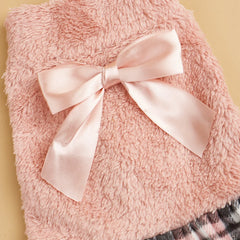 Plaid Dog Dress – Warm Bowknot Costume for Small Dogs & Cats