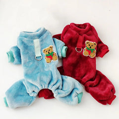 Fleece Warm Pet Clothes – Winter Dog Jumpsuit Pajamas