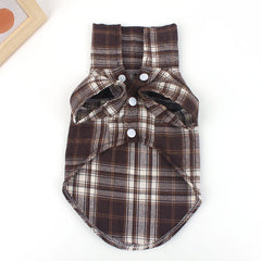 Summer Plaid Pet Shirt – Cotton Vest for Small Dogs