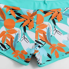 High-Waist Plant Print Bikini Set – Women’s Two-Piece Swimsuit