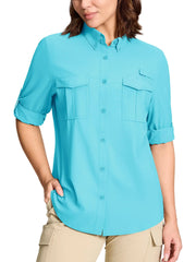 TACVASEN Women’s Quick-Dry Hiking Shirt – Long Sleeve Outdoor Top