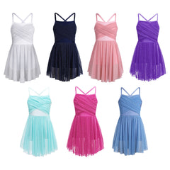 Girls Glittery Mesh Dance Dress – Lyrical & Ballet Costume