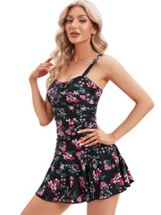 Floral Plus-Size Swim Dress – Women’s Shaping One-Piece Swimsuit 2025
