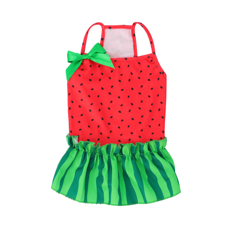 Summer Dog Dress with Bow 🍉 Cute Watermelon Skirt for Small Dogs & Cats 🐾  ✨ Description (Bullet Points)