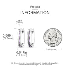 925 Silver Hoop Earrings for Women – Zircon Heart & Star Drops