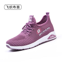 Women Casual Shoes Fashion Breathable Walking Mesh Flat Shoes Sneakers Women 2024 Gym Vulcanized Shoes Purple Female Footwear