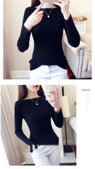 HELIAR Women’s Ribbed Slash Neck Slim Sweater